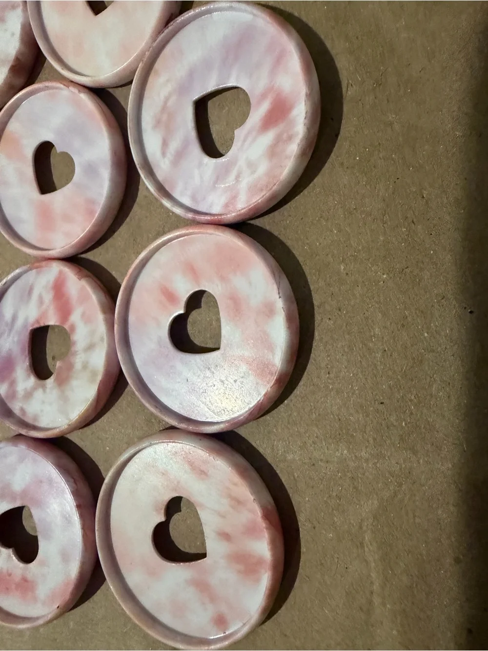 Happy Planner Mini 1” Pink Marble Heart Plastic Disc Set 10 Planner Discs